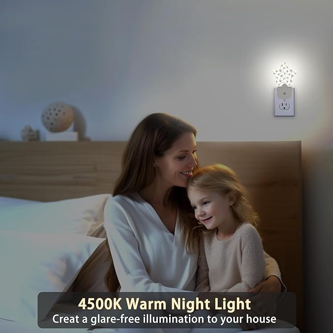 Watercolor Rainbow Coconut Tree Night Light,Dusk to Dawn Smart Sensor Nightlight for Bedroom Bathroom Kitchen Hallway Stairs Hallway,Plug-in,Energy Efficient Decor Desk Lamp Gifts