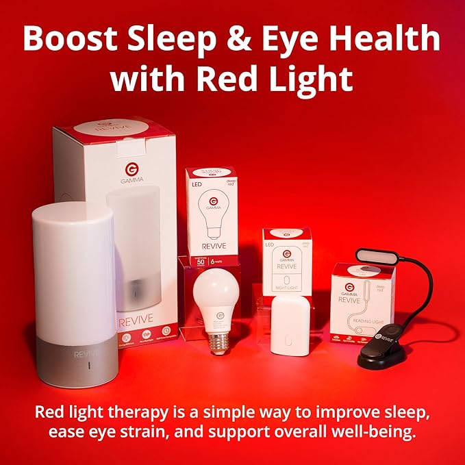 Revive - 670nm Red Night Light (2 Pack) by Gamma - Sleep Therapy - Melatonin Promoting Natural Sleep Aid