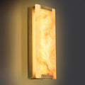 14.2 in Brass Alabaster Wall Sconces, Natural Marble Wall Sconces Indoor Alabaster Sconces for Living Room, LED Modern Alabaster Sconces Wall Lighting for Dining Room,Bedroom,Stairs