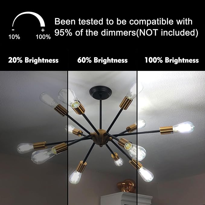 TJOY Edison Light Bulbs 60W Equivalent, Dimmable Vintage LED Light Bulbs, E26 Medium Base, 5000K Daylight, ST58, 8W, 800LM, Ultra-Bright, 80+CRI, Antique Decorative LED Filament, Clear Glass, 4 Pack