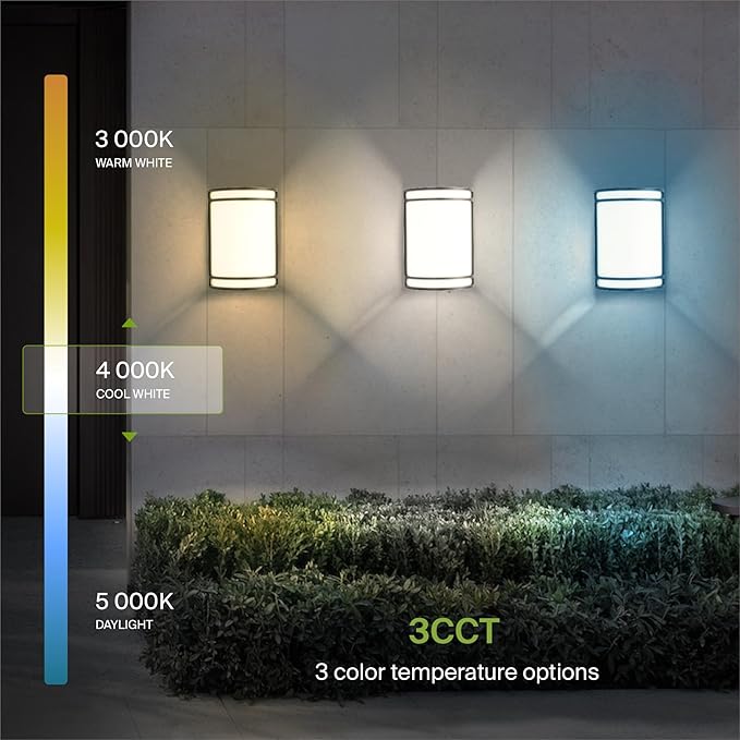 ASD 10 Inch LED Outdoor & Indoor Wall Mount Light Fixture - Oil Rubbed Bronze Modern Wall Sconce Lighting - 15W 3000K 4000K 5000K Adjustable Dimmable Front Door & Patio Exterior Lights - ETL, 4 Pack