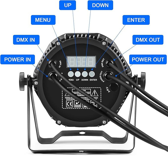 14LED Par Lights, Outdoor Waterproof Par Can Light, RGBW 4in1 Stage Light, 210W DMX Control Wash Uplight Strobe Effect for Events, Stage, Wedding, Church, Party, Garden, Building (8 Packs)