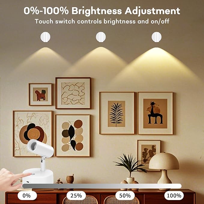 Lightess RGBW Uplights Indoor Spotlight with Remote, 13 Color Changing Wireless LED Uplighting, Dimmable Spot Lights Indoor Accent Lights for Plants Artwork Painting, 2 Pack White
