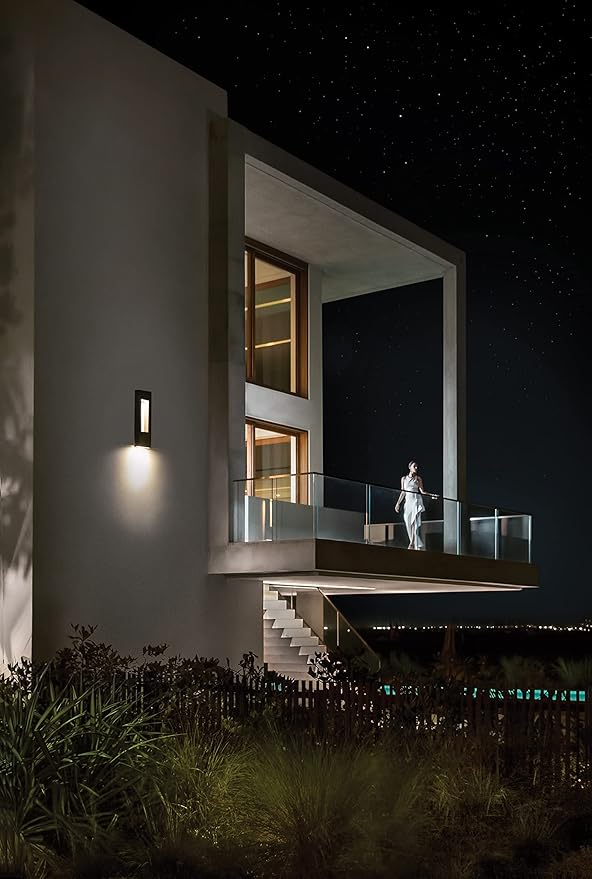 Hinkley Atlantis Extra Large Wall Mount Outdoor Lantern - LED Bulbs Included, Modern, Aluminum, Dark Sky - Satin Black Finish