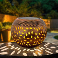 Solar Table Lanterns Outdoor Waterproof - 1 Pack LED Lamp Copper Metal Tabletop Light Solar Powered Decorative Lantern for Indoor Desk Bedroom Patio Garden Pathway Yard