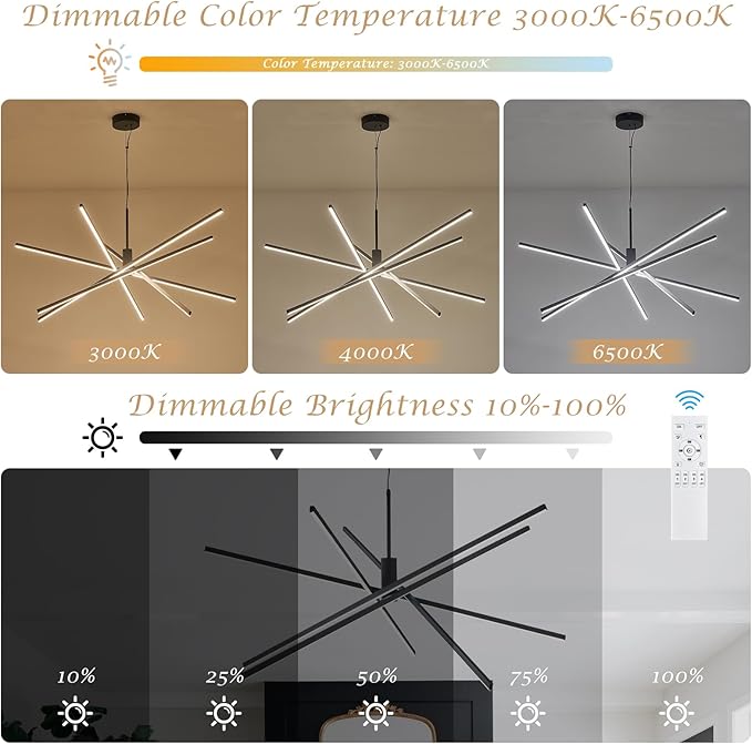 Modern 47-inch Big Chandelier for High Ceiling, Large Foyer Chandelier for Living Room Foyer Dining Room Ceiling Lighting Fixture for Staircase,85W