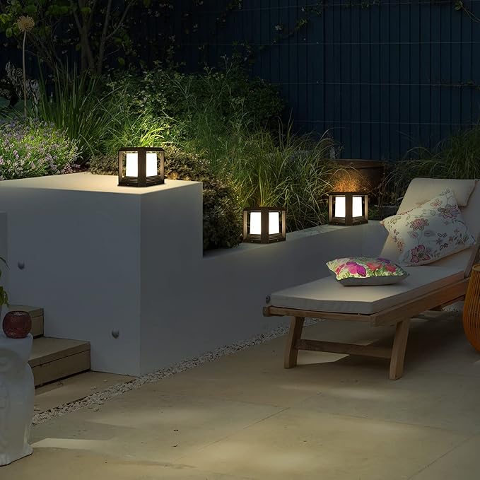 Outdoor Post Lights,Fits 5.91"x5.91"x6.34" Wooden Fence Deck Patio Garden, LED Lamp Post Waterproof Lantern 13W 3000K Modern Black Outdoor Column Lamps ETL certificated…