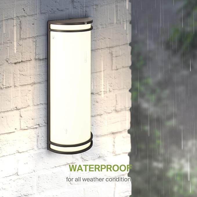 ASD 18 Inch LED Outdoor & Indoor Wall Mount Light Fixture - Oil Rubbed Bronze Modern Wall Sconce Lighting - 20W 120-277V 3000K 4000K 5000K Adjustable Dimmable Front Door & Patio Exterior Lights - ETL