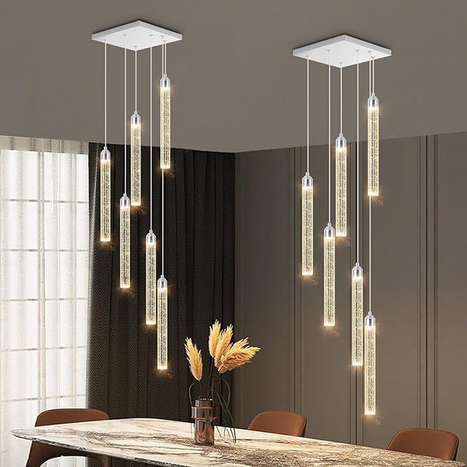 Modern Crystal Pendant Lights for Kitchen Island Mini Chandelier LED Dimmable Ceiling Handing Lighting for Dining Room Corridor 2700K 6000K