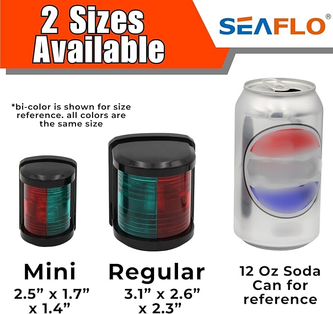 SEAFLO 11 Series Mini Sized LED White Masthead light Navigation Light – 12V, 1W, IP67 Waterproof, 2NM Visibility, High-Brightness, for Boats Under 65 ft (20m) – 4-Year Warranty (Masthead/Black)