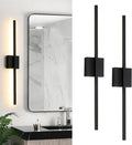 Wall Sconces Set of Two, 28 Inch Dimmable LED Wall Sconce Modern Black Sconces Set of 2 for Bathroom, Living Room, Bedroom, Hardwired 3000K (2 Pack)