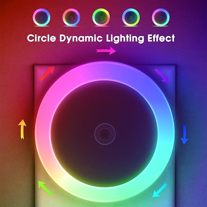 Briignite Night Light for Kids, Dynamic RGB Night Lights Color Changing, Nightlight with Light Sensors, Kids NightLights for Bedroom, Plug in Night Light for Boys, Girl NightLight, 4 Pack