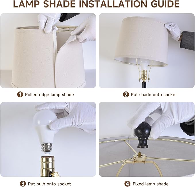 Terpsichore Nightstand Lamp Bedside Lamps Set of 2 Desk Lamp Vintage Rustic Farmhouse Table Lamp 3 Way Dimmable Light,Bulb*2,USB A+C Port (Black with Gold, High 27 Inch)