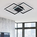 MADEM Modern LED Ceiling Light 19.68'' Black Flush Mount Ceiling Light 3840LM 48W LED Chandelier Square Ceiling Lamp Fixture for Bedroom Dining Room Living Room, Dimmable color temperature,3000K-6000K