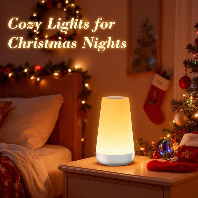Auxmir Night Light for Kids Baby, 2500mAh13 RGB Colors & 5 Brightness, Portable Rechargeable LED Bedside Lamp for Baby Nursery, Night Lights for Bedroom Living Room Bathroom Hallways, Silver