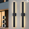 2 Pack LED Modern Outdoor Wall Lights Dimmable 3-Color Temperature 31.5in Exterior Lighting Fixtures IP65 Waterproof Outside Lights for House Hallway Garage Patio