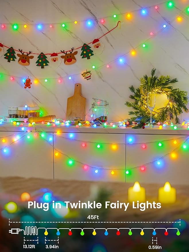 2026 New 46ft Smart Color Changing Pink Valentine Lights Indoor | 100 LED RGB Globe String Lights App Control with Remote & Timer | Fairy Light Plug in Waterproof Valentines Day Decor Girl's Bedroom