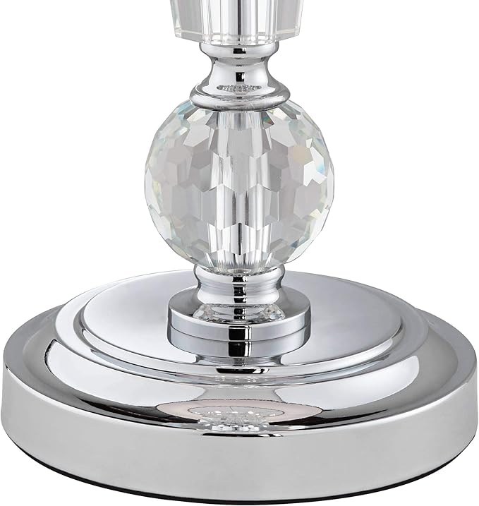 Vienna Full Spectrum Olivia 28 1/4" Tall Modern End Table Lamps Set of 2 Clear Crystal Fabric Shade Living Room Bedroom Bedside Nightstand House Office Home Reading Kitchen Entryway Console