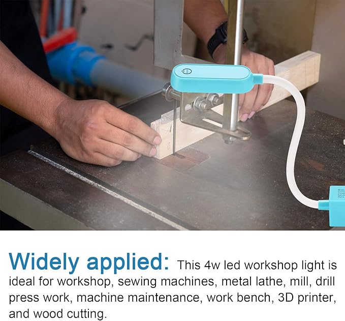 Magnetic Work Light with Flexible Gooseneck & Touch Control - 3-Level Dimmable, Sewing Lamp for Workshop Sewing Machines, Lathes, Mills, Drills