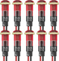 10PCS Small 110V LED Indicator Light, 8mm (5/16") IP67 Waterproof Low Power Pilot Lights Panel Mount for Car, Truck, Boat, Dash(10PCS Red)