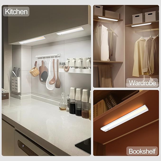 Ansen Hardwired Under Cabinet Lighting, 5 Packs of 24inch LED Light for Kitchen/Closet