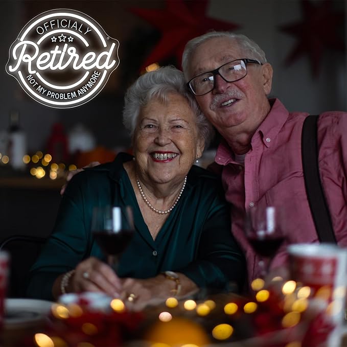Retired Neon Sign for Wall Decor Dimmable Retirement Neon Light for Man Cave LED Happy Funny Retirement Sign for Men Retiree Women Coworkers Bedroom Office Birthday Gifts Size 13.7 * 12In(WZCP327)