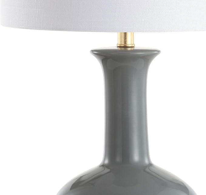 JONATHAN Y JYL6208B Brussels 27" Ceramic/Metal LED Table Lamp Contemporary Transitional Bedside Desk Nightstand Lamp for Bedroom Living Room Office College Bookcase LED Bulb Included, Gray