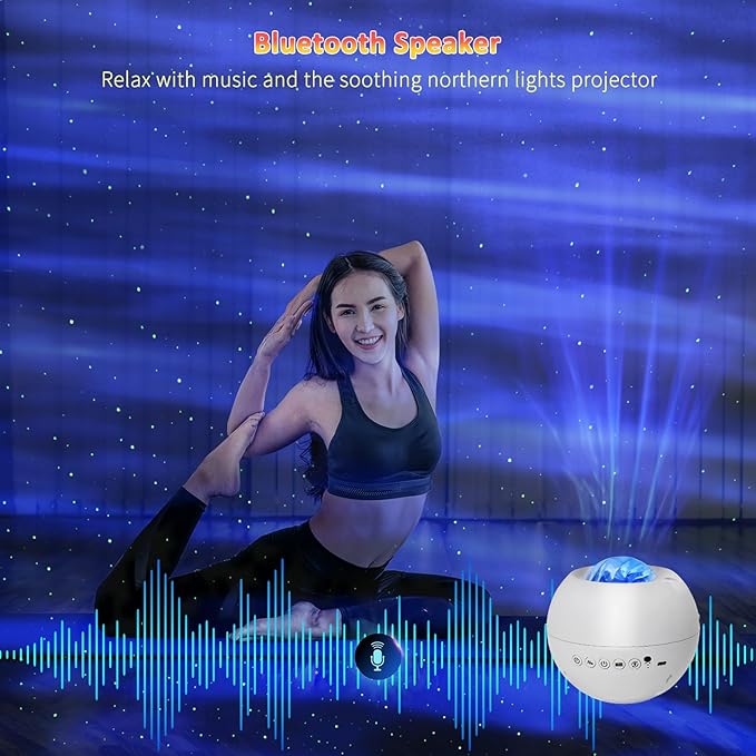 Galaxy Projector for Bedroom, Star Projector, White Noise with Bluetooth Speaker, Timer, Night Light,for Party, Living Room Decoration