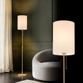 Tubicen Gold Floor Lamp 61" Tall Lamp with Pull Chain Switch Fabric Shade Adjustable Height Dimmable Mid Century Modern Plug in Standing Floor Lamps for Living Room Bedroom Office E26 Base