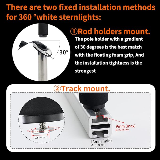 LED Battery Navigation Lights for Kayaks & Small Boats - Dual-Color (Red/Green) Bow/Stern Light Kit with Portable Folding Lamp Post (47 Inches)