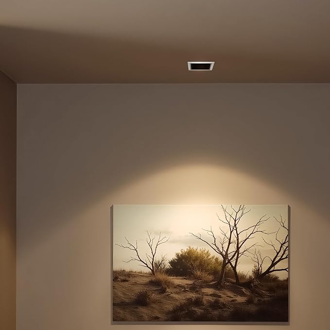 6Pcs 3 Inch Square 12W LED Dimmable Recessed Downlight, Home Indoor Directional Ceiling Spotlight Surface Fixture with 36° Beam Angle, Honeycomb Mesh Anti-Glare Design, Includes Junction Box