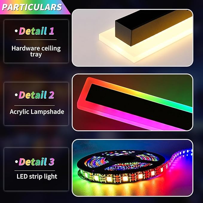 2 Pack Long LED Outdoor Wall Lights, 47.2inch Dimmable Modern Wall Sconce, RGB Color Changing, IP65 Waterproof, Exterior Lighting Fixture for Porch, Patio, Garage, Yard, with Remote Control