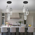 3-Light Pendant Lighting,Dining Room Chandelier Light Fixture Modern Hanging Chandeliers for Hallway Entryway Bedroom Kitchen Island (Black Crystal Chandelier)