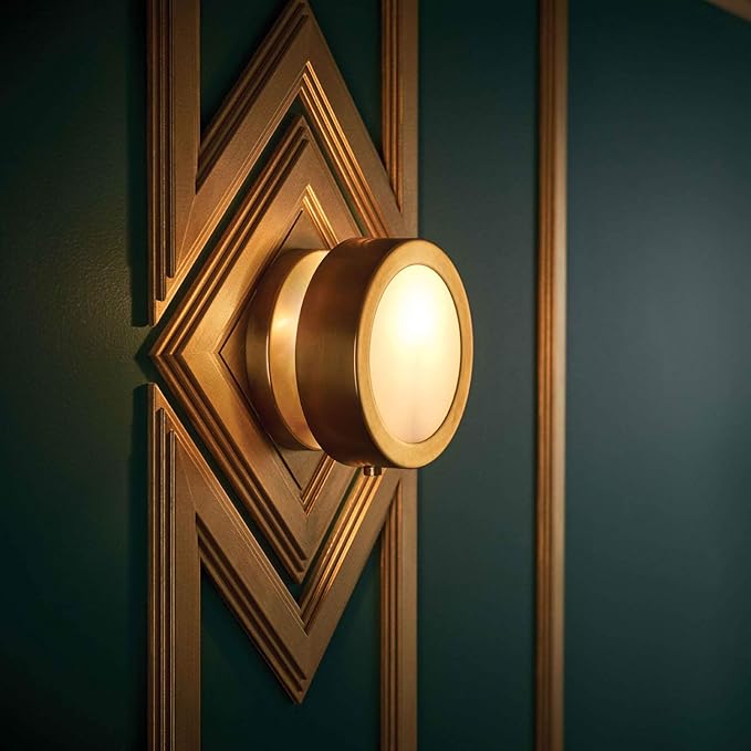 Hinkley Mercer 3650DMG Single Accent Light - Circular Mid-Century Modern Design, Blends Vintage & Glam - Heritage Brass