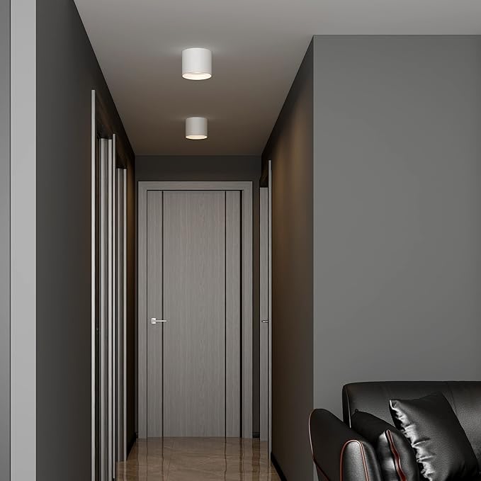 Flush Mount Ceiling Light, 20W LED Dimmable 5.9" Cylinder Ceiling Light, Aluminum Rustic Modern Ceiling Lamp for Foyer Closet Kitchen Hallway Entryway 3000K Warm White
