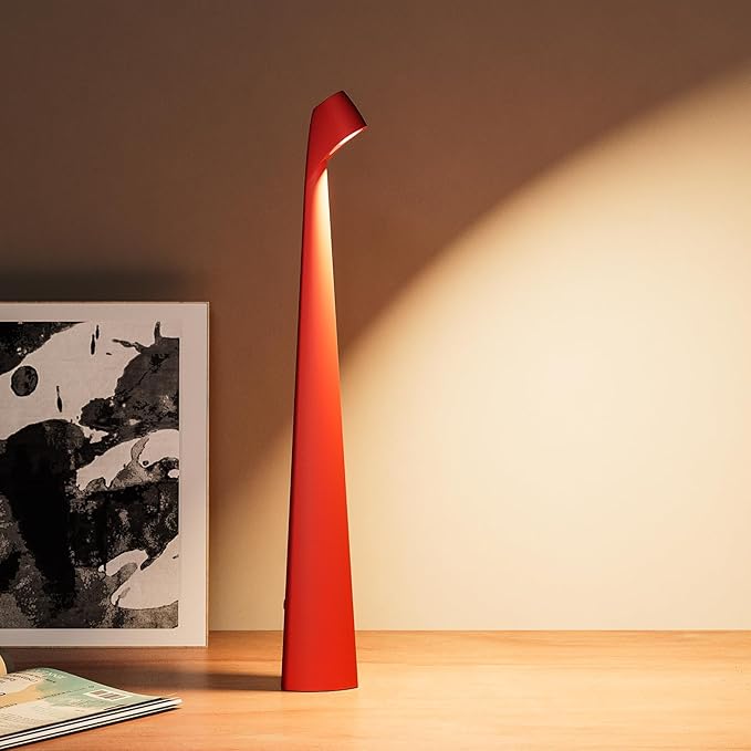 Table Lamps Cordless Rechargeable Battery Light, LED Desk Lamps Outdoor Portable Touch Lamps, Operated Wireless Portable Lamp. (Red)