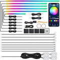 Dreamcolor Acrylic Interior Car LED Strip Light with Wireless APP, RGB 18 in 1 with 175 inches 612 LEDs Fiber Optic Strip Lights for Car, Dual Zone Music Sync Neon Car Ambient Lighting Kits