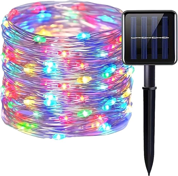 Solar Christmas Lights for Outside, 200LED 66FT Solar String Lights Outdoor, Waterproof Copper Wire with 8 Modes Twinkle Fairy Lights for Tree Garden Party Xmas Decor Multicolor