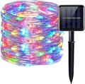 Solar String Lights Outdoor,33FT 100 LED Christmas Solar Fairy Lights,Waterproof Outdoor Twinkle Lights 8 Modes, Xmas Tree Light for Patio Garden Party Backyard Wedding Holiday Decor, Multicolor
