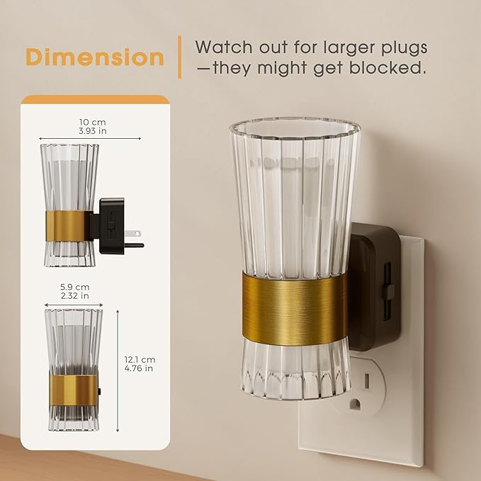 Night Light, Night Lights Plug into Wall, RGB Color LED NightLight with Dusk to Dawn Sensor, 180° Rotating Night Lights, Adjustable Brightness, Wall Sconce Style Design for Bedroom Hallway, 2 Pack