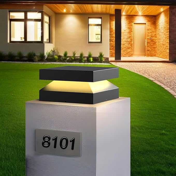 Stainless Steel Outdoor Post Lights,20X20″Outdoor Column lights,Outdoor lamp Post,12V&110-240V Hard Wired for Deck/Stone/fence /Wooden columns,Church doorpost,Modern Post light,Garden Patio light