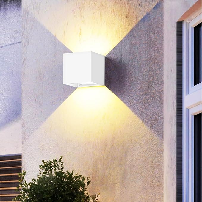 15W Led White Outdoor Wall Sconces Light Fixtures Modern Exterior/Interior Waterproof Porch Wall Mounted Lighting Outside Wall Lamps for Garden Shop Yard Patio Home Entryway Park Staircase