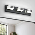 Black Vanity Lights 3 Light Bar Light for Bathroom 20 Inch Mirror Light Fixtures Black Bath Lamps above Mirror 18W Vanity Sconces Modern Bathroom Sink Lights Acrylic Wall Lighting for Restroom