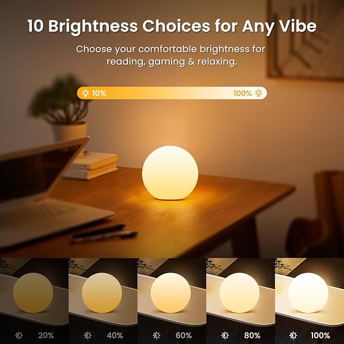 LOFTEK LED Ball Light, 3-inch Rechargeable Globe Lights, Color-Changing Ball Lamp with Remote, Waterproof Orb Light, Smart Sphere Night Light for Home Bedroom Pool Decor, Xmas Gift, 2 Pack