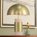 360 Lighting Delia 16" High Small Mushroom Mid Century Modern Accent Table Lamp Gold Antique Brass Finish Metal Single Shade Living Room Bedroom Bedside Nightstand House Office Home Reading