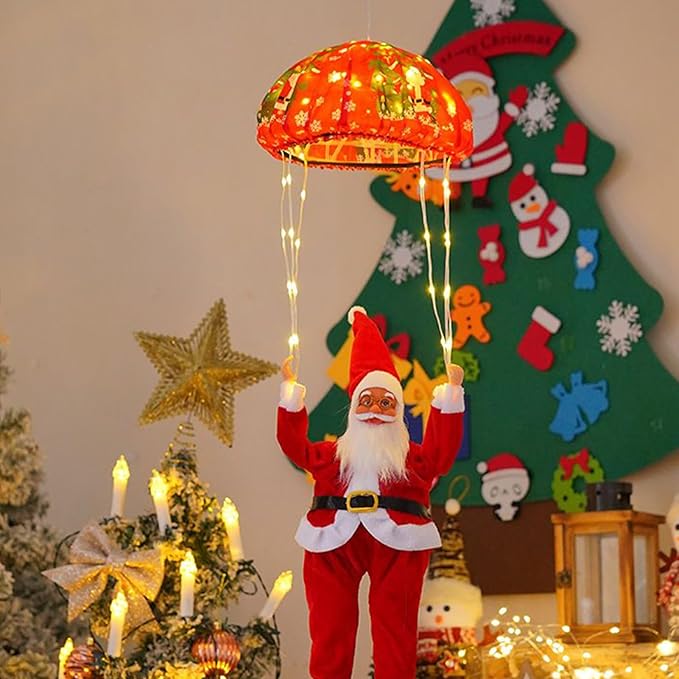 Christmas Solar Lights,LED 8-Mode Parachute,Santa Claus Outdoor Christmas Solar Lights | for Indoor Wall Living Room Garden Yard Patio Porch Pathway Holiday Party Decorations