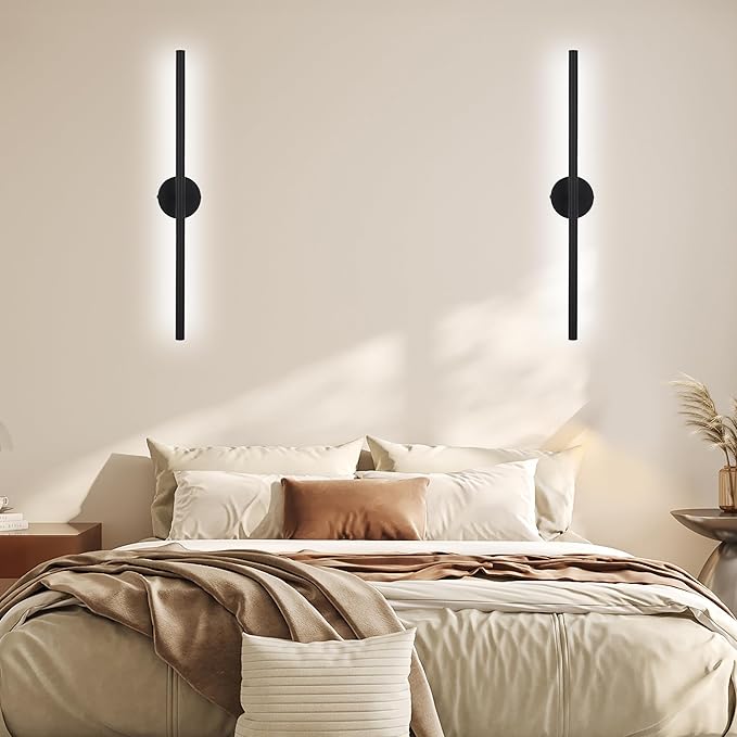 BONLICHT 36 Inch Flush Mount Modern Vanity Lighting Fixture 2700K/3000K/4000K/4500K/5500K, 20W 350°Rotatable Dimmable LED Bathroom Linear Wall Light Bar Indoor Bath Sconce Picture Display Lighting