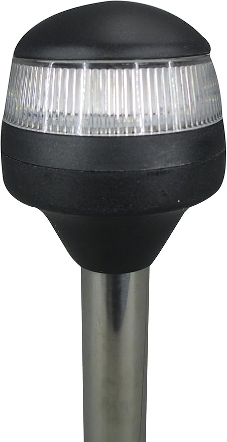 Pactrade Marine Boat LED Fixed Mount Anchor All Round Light S.S. Pole 10-30v 7''H 2NM