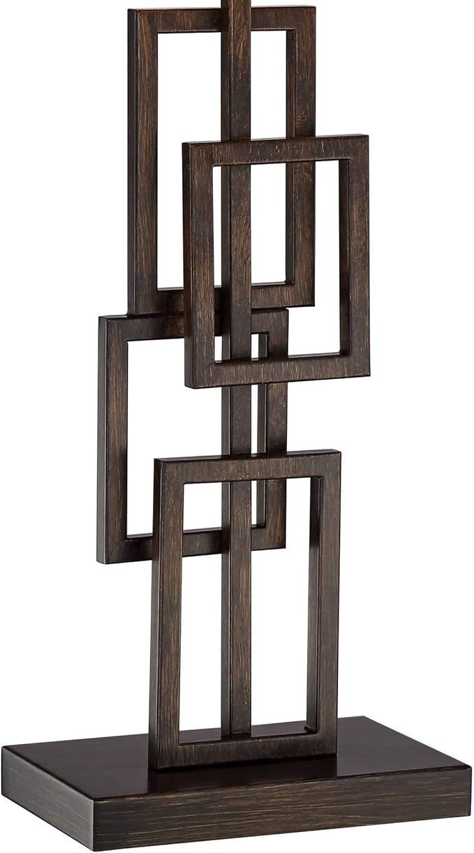 360 Lighting Kory Modern Industrial Table Lamps 26 1/2" Tall Set of 2 Dark Bronze Metal Sculptural Stacked Geometric Rectangular Shade for Bedroom Living Room House Home Bedside Nightstand Entryway