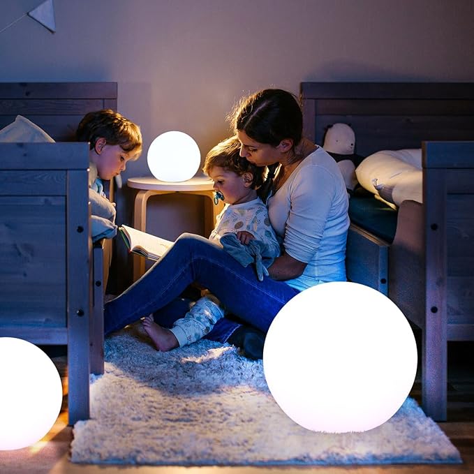 16 Inch Ultra-Fun LED Ball Light, Rechargeable Globe Floor Lamp w/Remote, 16 RGB Color Changing LED Glowing Orb Light, Waterproof Outdoor Ambiance Lighting, Pool Party Garden Patio Decor
